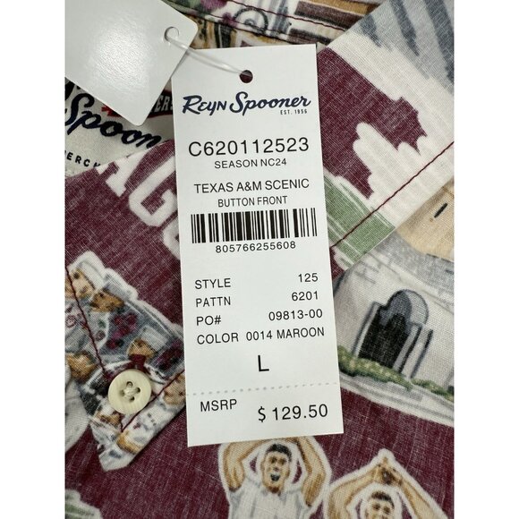 Reyn Spooner Shirt Mens Size Large Collegiate Football Texas A&M Aggies Print - Picture 11 of 13